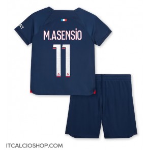 Paris Saint-Germain Marco Asensio #11 Prima Maglia Bambino 2023-24 Manica Corta (+ Pantaloni corti)